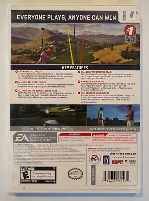 Jeu Vidéo Tiger Woods PGA Tour 09 All-Play Pour Nintendo Wii - Complet - Très Bon état