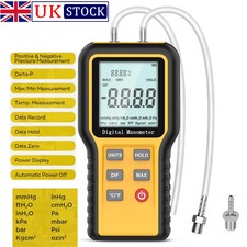 Digital Manometer With LCD Display Dual Port Air Pressure Meter Gauge Gas Tester