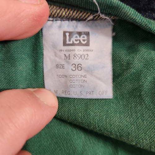 VTG LEE BLUE DEMIM SLIM LOW RISE BUTTON FLY DISTRESSED MENS JEANS SIZE W-36 L-32 - Picture 11 of 15