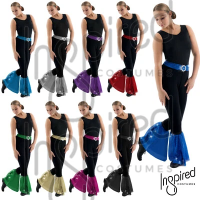 INSPIRED COSTUMES 70s Flares Sequin Fancy Dress Costume Adult Disco Trousers Bottoms & Belt UK