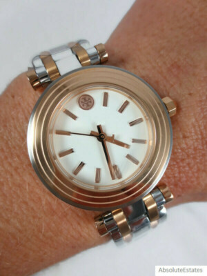 Tory Burch TBW9011 Classic T Stainless Steel Watch Rose Gold t-watch-back.  main image 3
