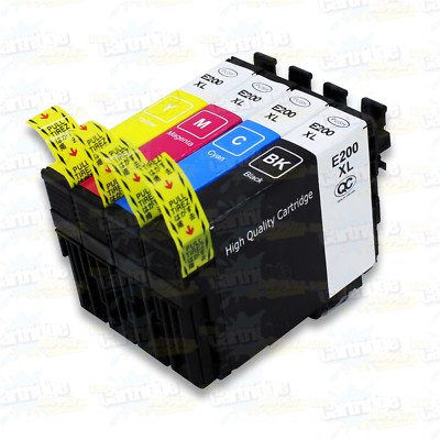 4PK 200XL Ink For Epson XP-200 XP-300 XP-310 XP-400 XP-410 WF2520 WF2530 WF-2540