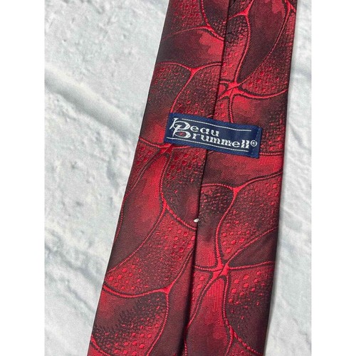 Corbata Beau Brummell Adulto Roja Abstracta Poliéster Seda Cuello De Colección Para Hombre - Imagen 2 de 5