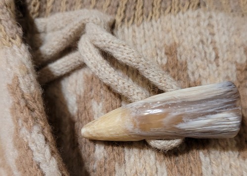 Ralph Lauren Suroeste Azteca De Colección Crema Tostado Suéter Chal Chaleco Cuerno Lana L - Imagen 5 de 7