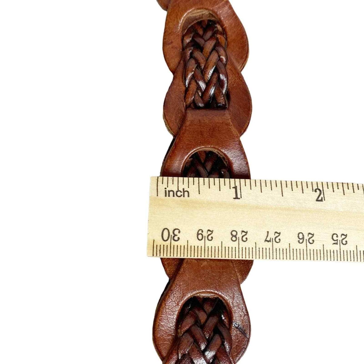 Vintage braided leather belt men