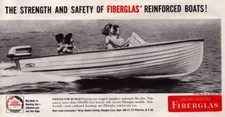 OWENS CORNING BOAT Vintage Print Ad 1959 Genuine Old Advertisement Memorabilia