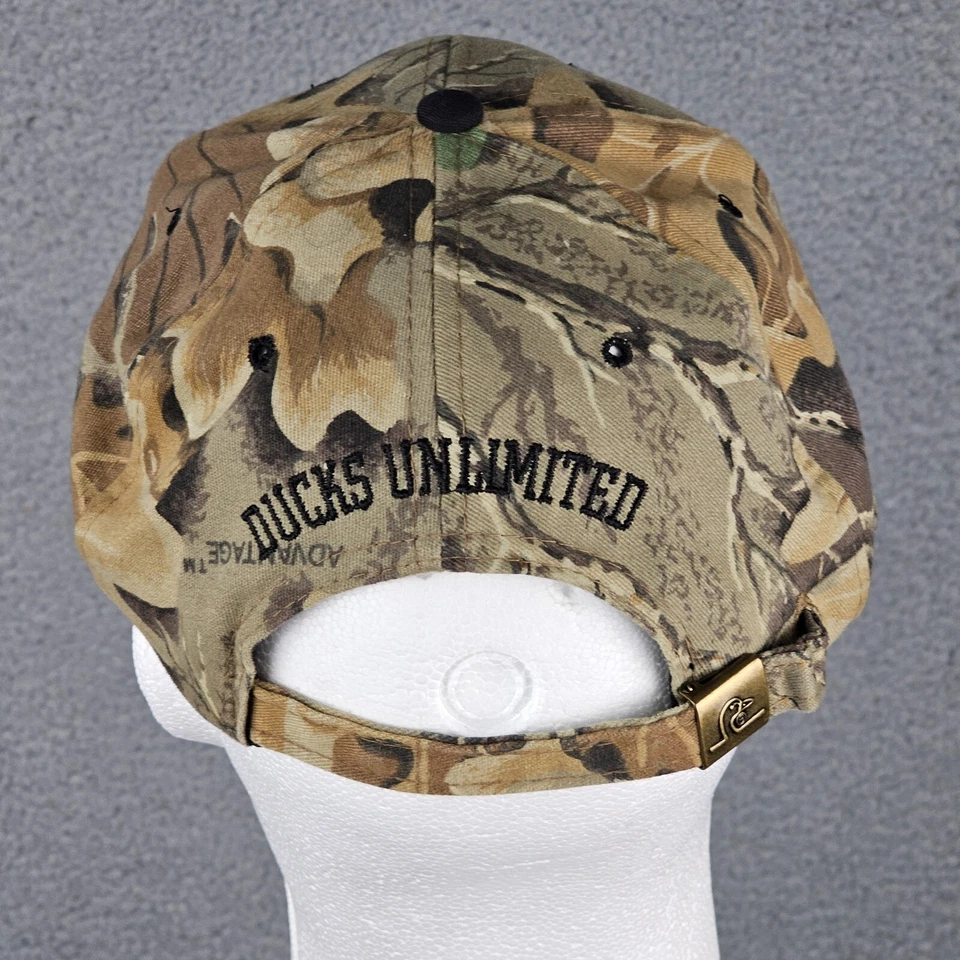 Gorra Ducks Unlimited Camuflada Camioneros DU Ala Negra Ajustable Correa De Colección Foto 4 de 4