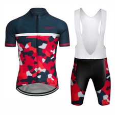 Summer Cycling Jersey Men Short Sleeve Biking Tops Bib Shorts Set Bicycle Outfit