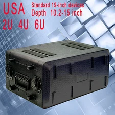 6U Rack Flight Case 15inch Deep Ventilated Rack Case Dustproof for Pro Audio