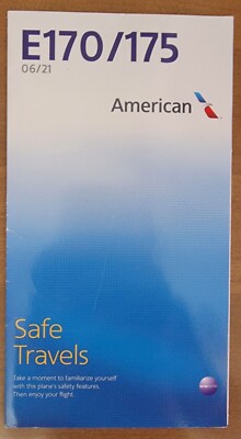 ENVOY AIRLINES - SAFETY CARD - EMBRAER ERJ170/175 - 6/21 - NEW LOGO