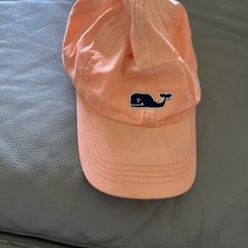 Vineyard Vines Peach Adjustable Strap Orange Whale Logo Baseball Cap Hat OSFM
