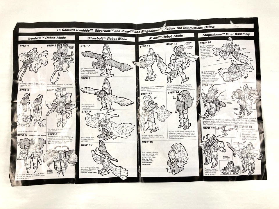 3 manuales de instrucciones originales de Beast Wars Transformers de colección - años 90 Foto 4 de 4