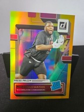 2022 Panini Donruss #371 Phidarian Mathis Press Proof Premium Gold RC Commanders