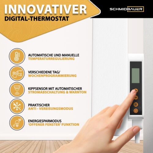 SCHMIDBAUER® Infrarotheizung Hybrid Thermostat Elektroheizung Heizkörper Heizung - Bild 32 von 43