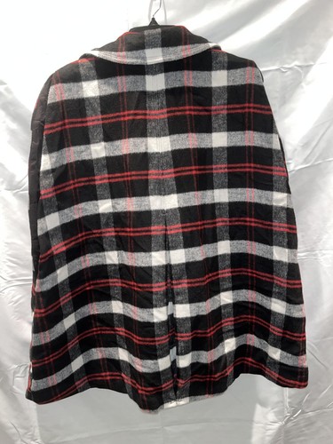 MSRP $120 Charter Club Black & Red Plaid Poncho Size Medium - Picture 2 of 2