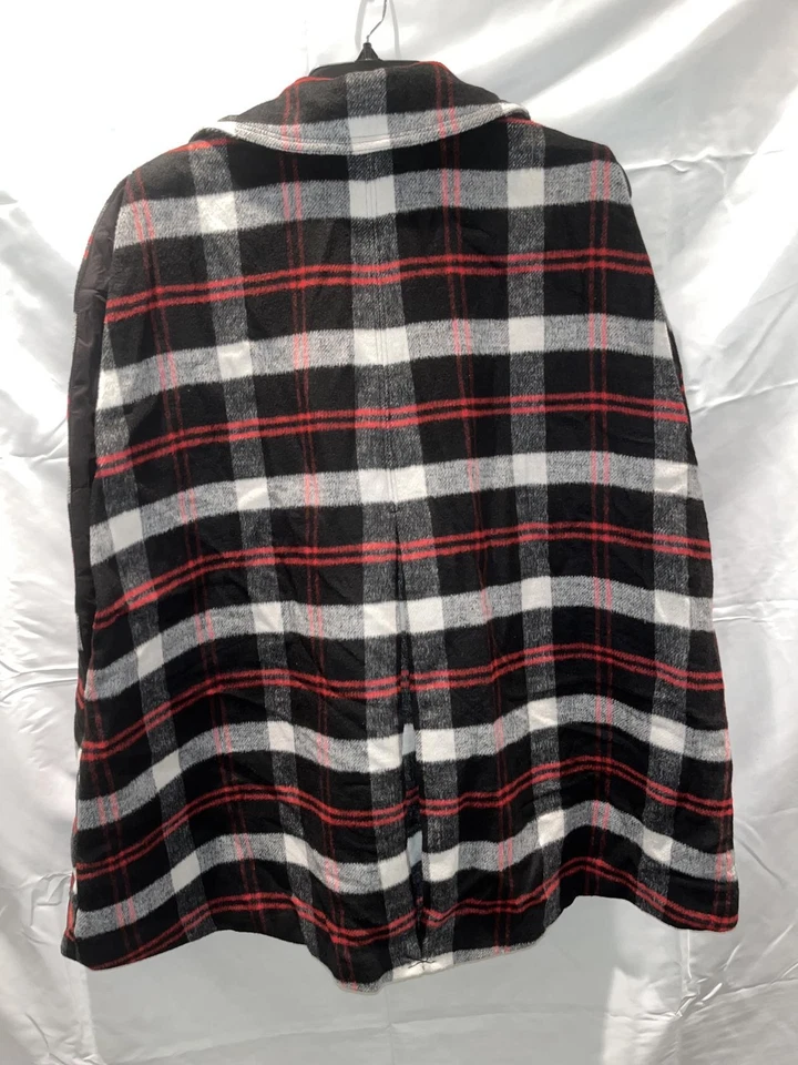 MSRP $120 Charter Club Black & Red Plaid Poncho Size Medium - Image 2 of 2