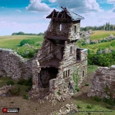 Ruined King's Gate - King and Country - Printable Scenery Terrain Wargaming D&D 