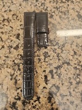 Genuine New Grand Seiko GS 19mm Leather Black Watch Band Strap Belt C004014J9