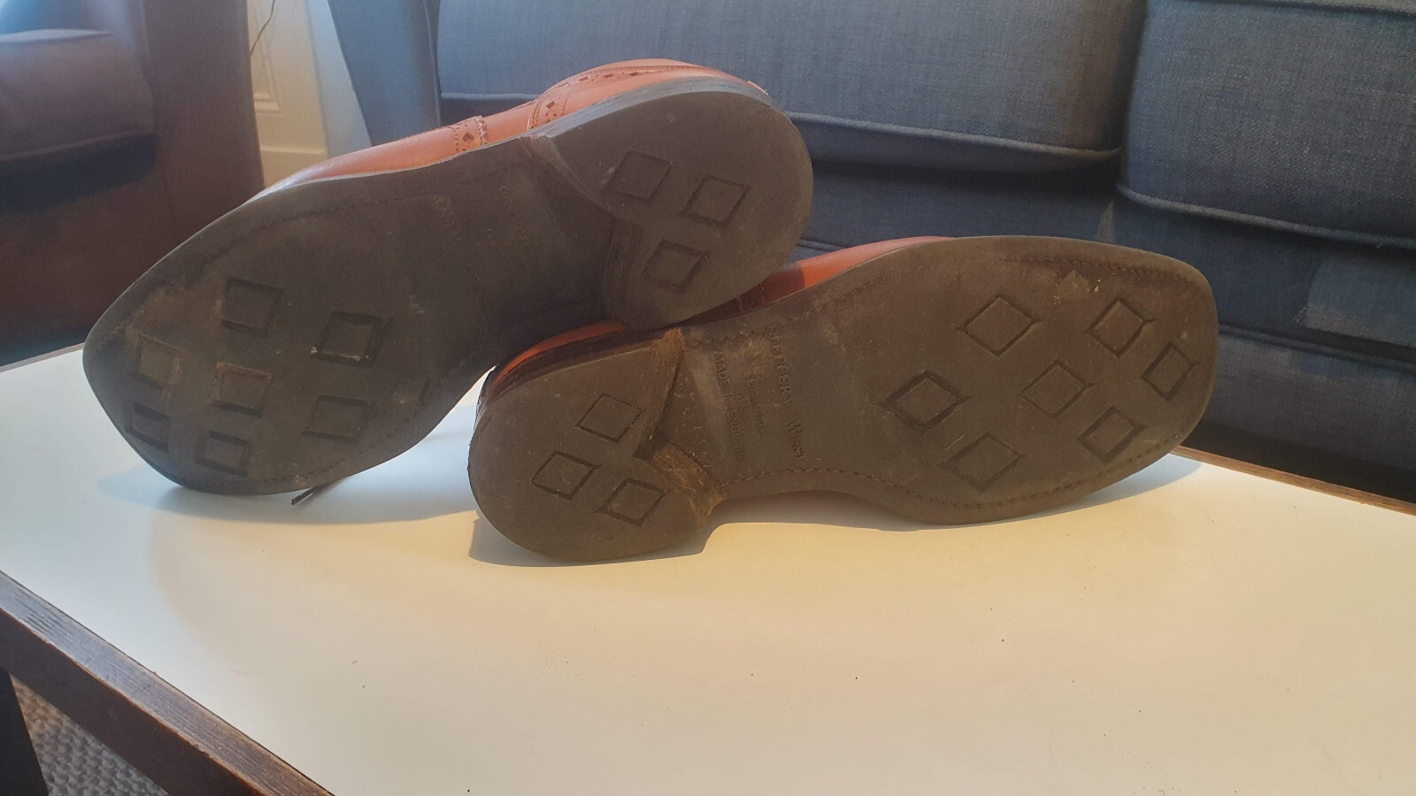 SAOLA Jeffery West scarpe stivali derby brogue uomo marrone chiaro suola goodyear Welt dainite 10