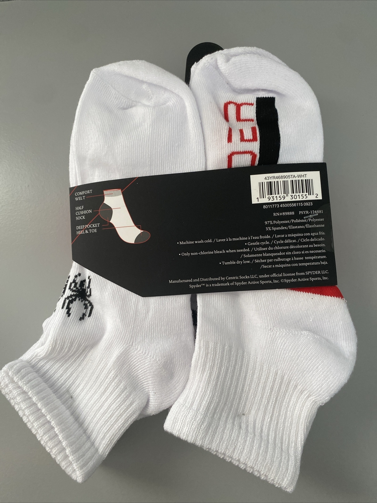 Men’s Spyder Quarter Socks 6pk eBay
