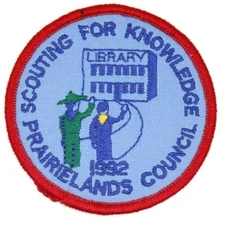 1992 Scouting for Knowledge Prairielands Council Patch Boy Scouts BSA Illinois