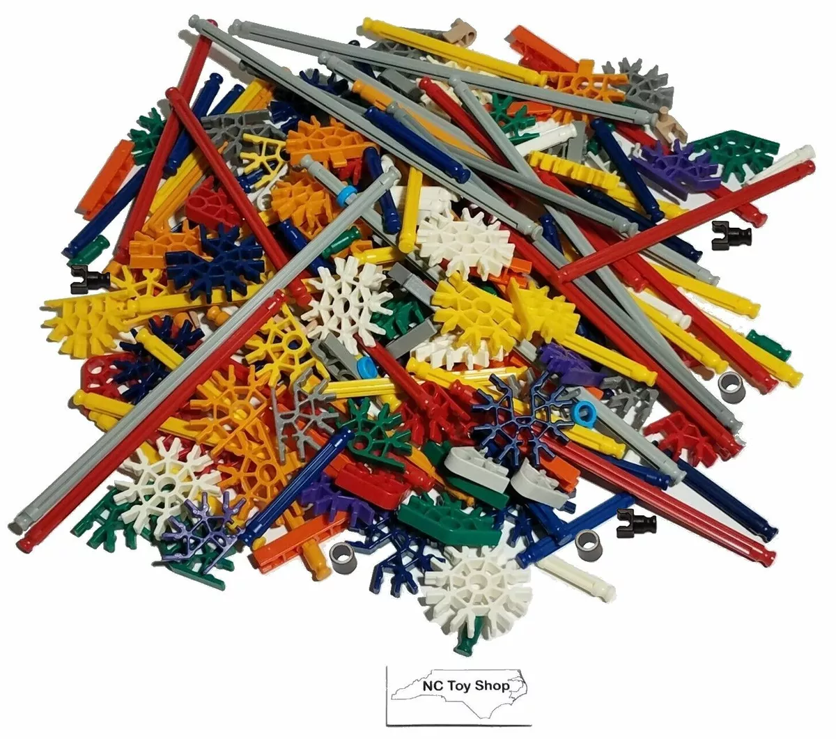 200 KNEX Rods Connectors Random Mixed Bulk Lot Standard Replacement Parts  K'NEX