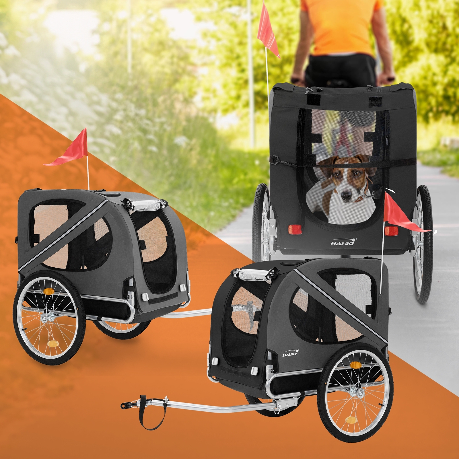 Passeggino per bici per cani fino a 40 kg