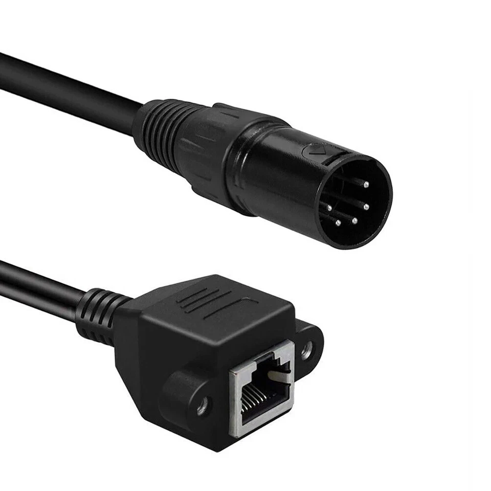 5 Pins XLR Male to RJ45 Female DMX Adapter Converter Cable 0.2 M Meter - Image 2 of 4