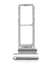 Dual Sim Card Tray Compatible For Samsung Galaxy Note 10 Aura Glow / Silver