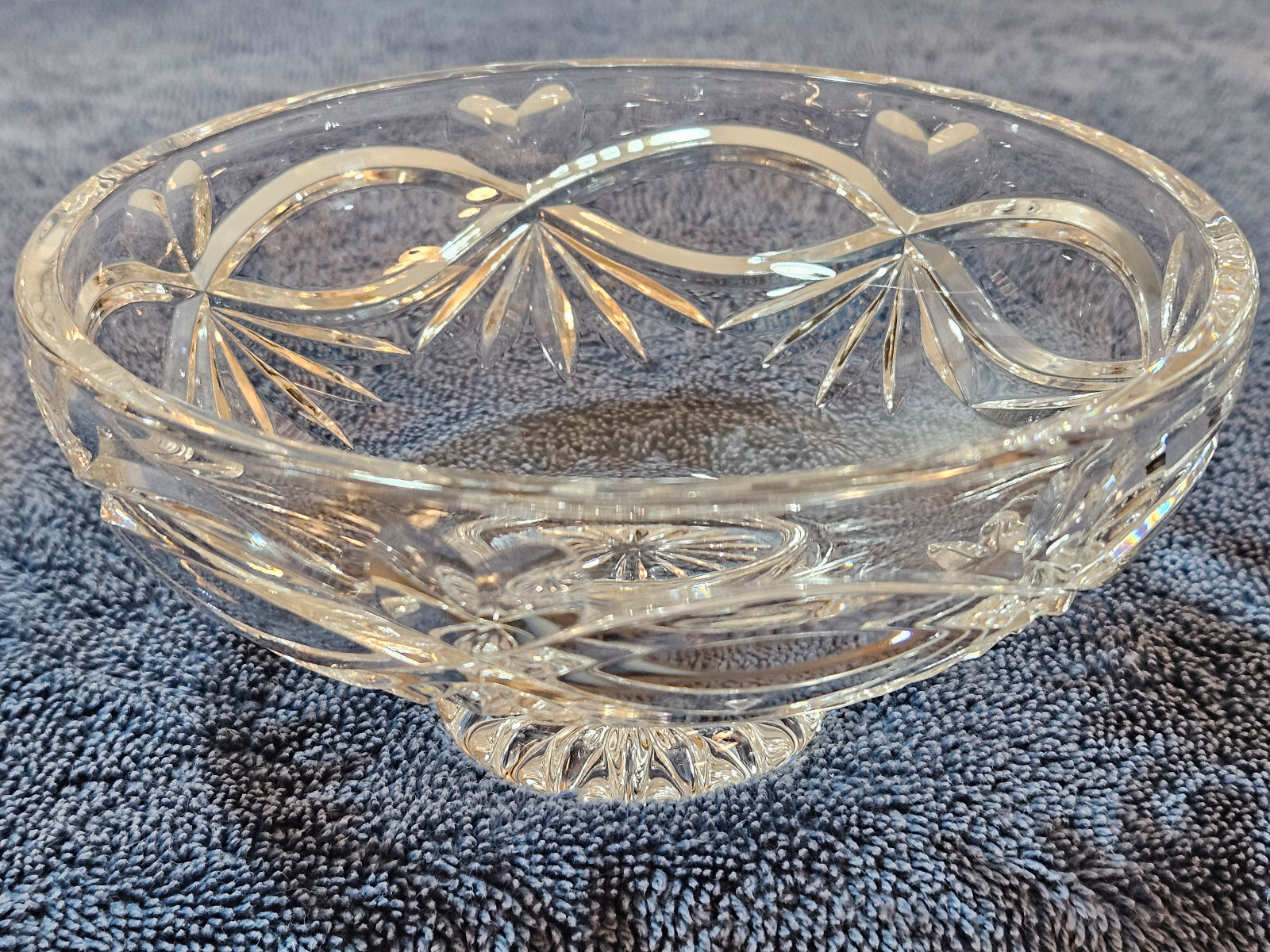 Vintage Signed Waterford Crystal Hearts Candy Dish 6 Was $25 #460
