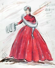 8x10 Print Vera Ellen Edith Head Costume Sketch White Christmas 1954 #VER