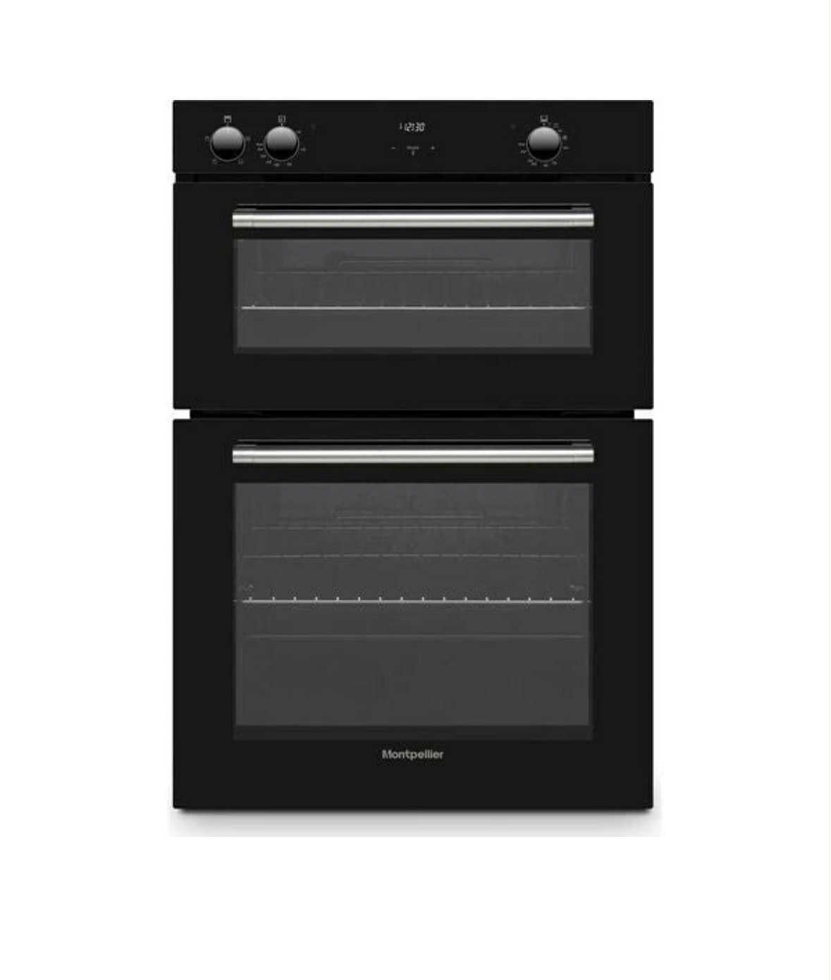 MONTPELLIER MBIDO90 Built-In Double Oven - Black & Stainless Steel
