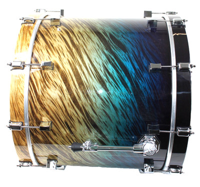 BROKEN HOOP - Pork Pie Birch 22 x 18  Bass Kick Drum-  Blue Fade Dip #R4829