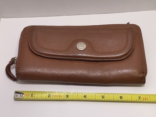 Stone Mountain Genuine Leather Wallet Brown Pebble Finish With Zipper Zip-around - Picture 6 of 13