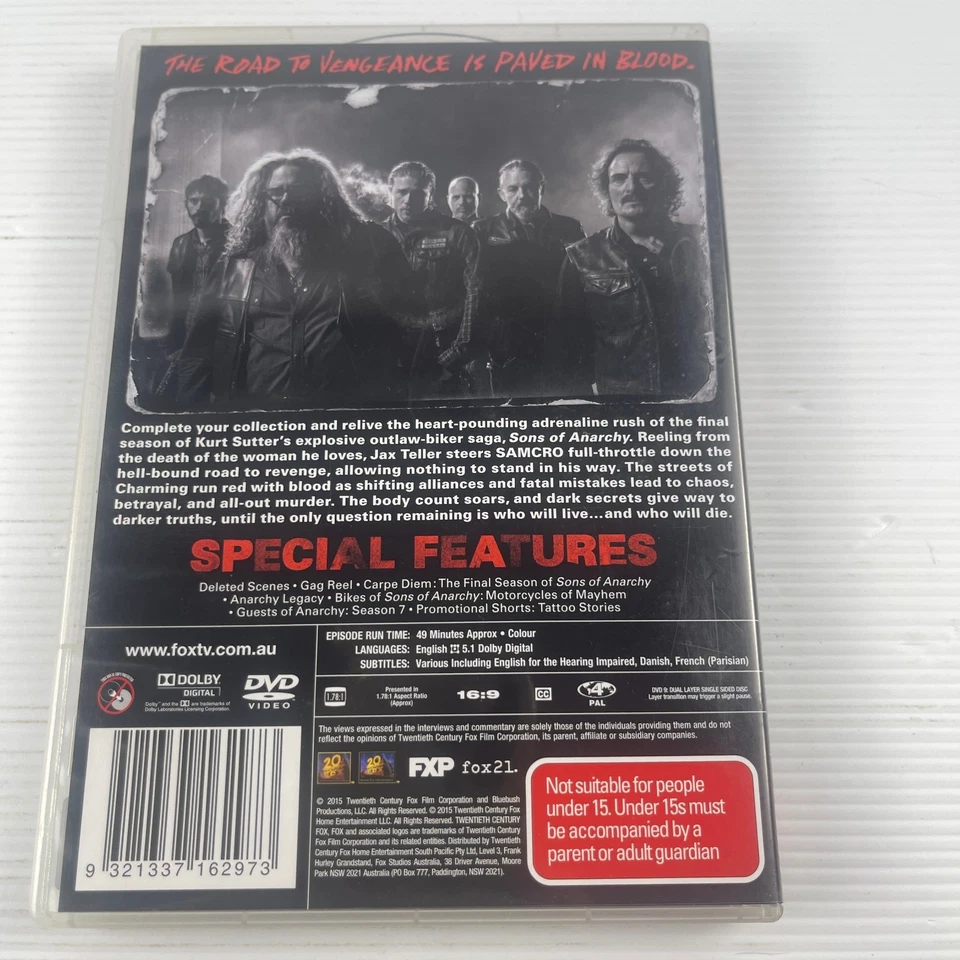 Sons of Anarchy - Season 7 The Final Season Complete DVD Box Set (Region 4) - Image 2 of 4