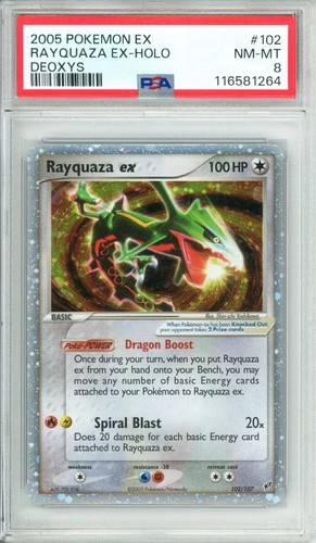 Rayquaza ex graded PSA 8 for sale on eBay