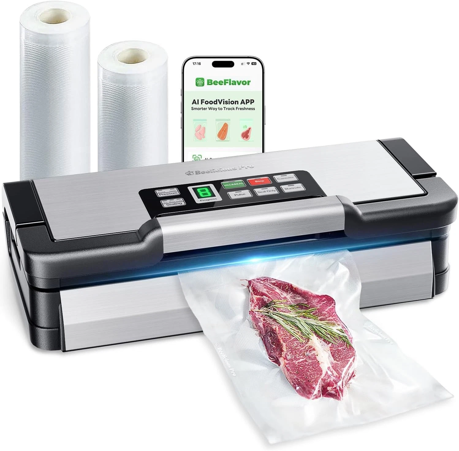 95kPa Vacuum Sealer Machine with AquaLock Technology for Moist Seals,2X Seal
