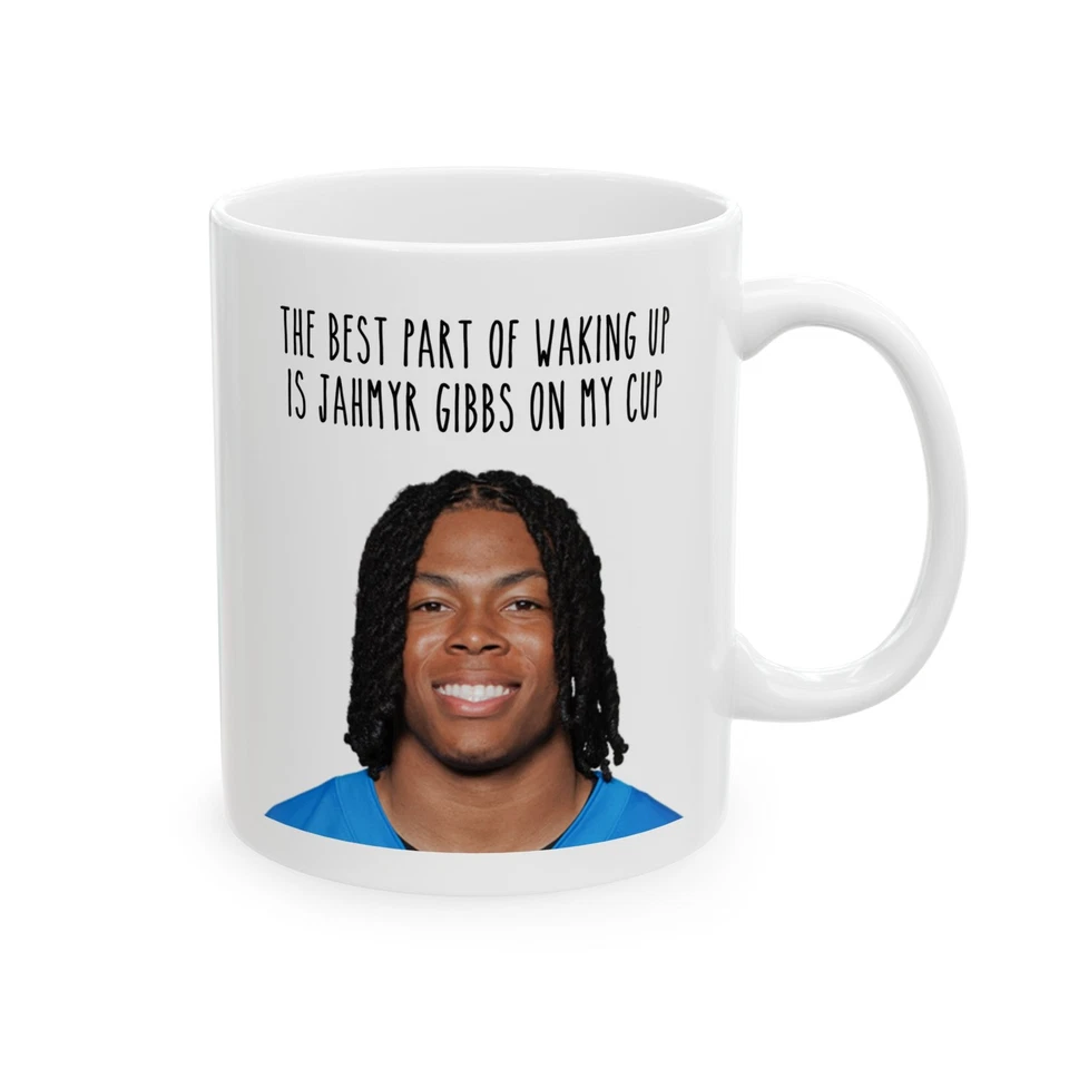 URBANSIPS CREATIONS Jahmyr Gibbs Coffee Mug (11oz, 15oz), Detroit Lions Football Fan Decor Gift