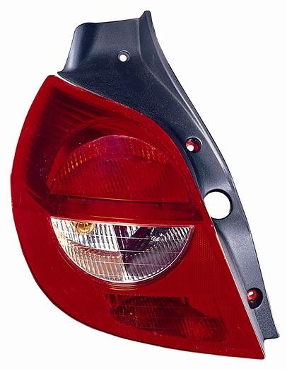 Feu arrière gauche Renault Clio 2005-2009 avec réflecteur haute visibilité blanc-rouge