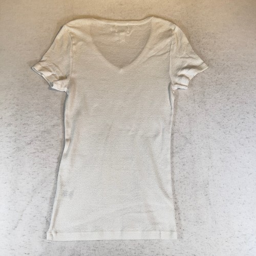 Michael Stars for Anthropology Top Woman XS/S White VNeck Nylon Cotton Blend USA - Picture 3 of 9