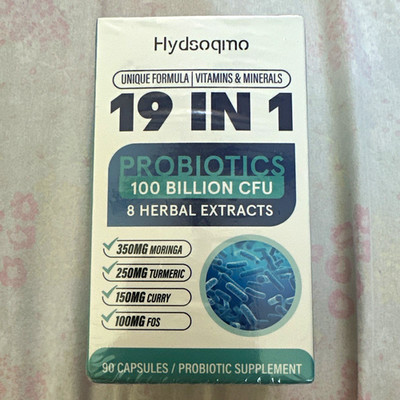 Hydsoqmo 19-in-1 Probiotics 100 Billion CFU Digestive Support 90 Capsules
