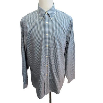 Chemise L.L. Bean bleu ciel petits carreaux manches longues 1 poche L - Photo 1/4