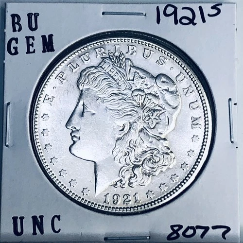 1921 S BU GEM MORGAN SILVER DOLLAR UNC MS+++ U.S. MINT RARE COIN 8077