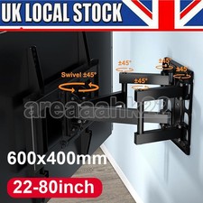 TV WALL BRACKET MOUNT STRONG SWIVEL TILT DUAL ARMS FOR 40 70 80 INCH UP TO 50KG