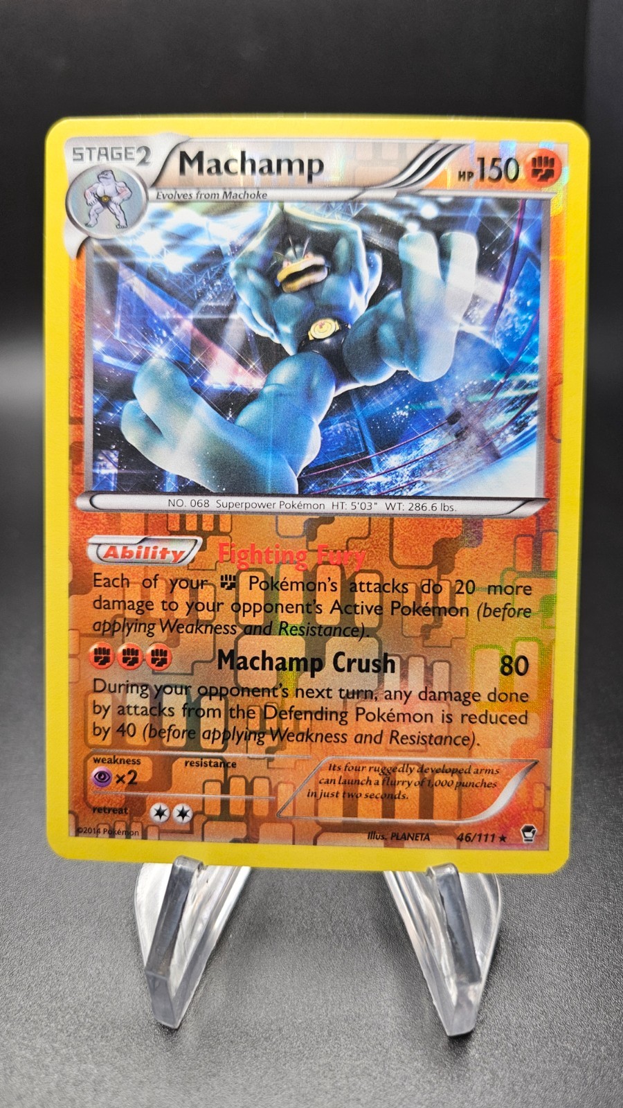 Machamp Reverse Holo Rare 46/111 2015 XY Furious Fists Pokemon Card TCG NM-