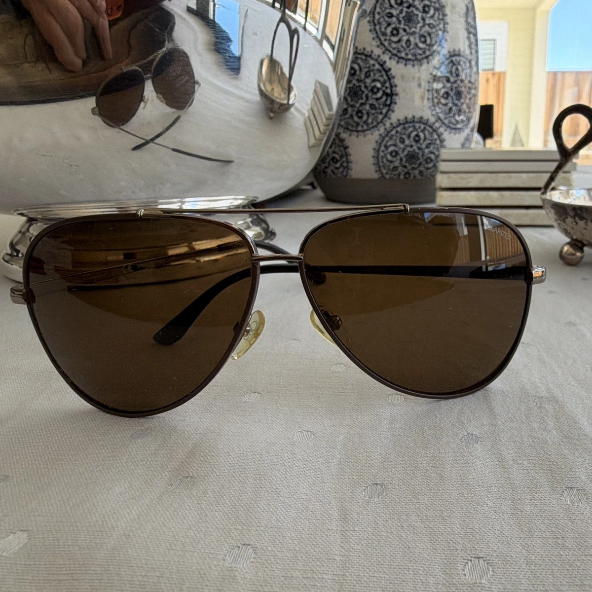 Salvatore Ferragamo Men Aviator Sunglasses for Men for sale  display picture 2