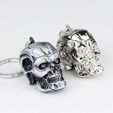 Vintage Charm Terminator Skull Head Keychain Men Women Fashion Pendant Keyring