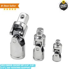Swivel Socket Set 14 38 12 360 Universal Joint Socket Adapter Set Of 3 Swivel Socket Set 14 38 12 360 Universal Joint Socket Adapter Set Of 3