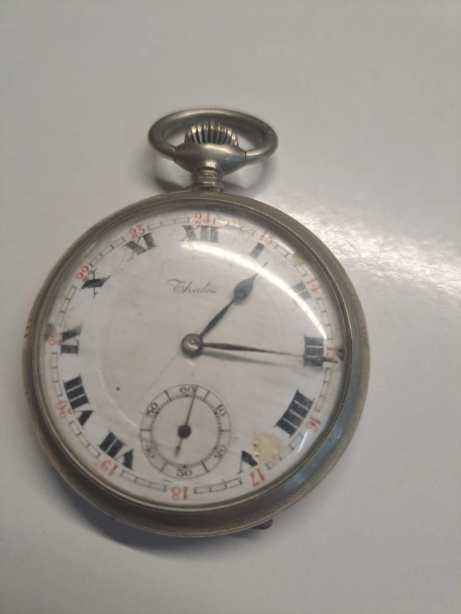 Montre De Poche Française Régulateur – Énorme, Cadran Cartouche, 120 Ans, Révisée