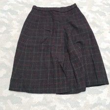 Vintage Pendleton Skirt Womens 10 Gray Pleated Check Wool